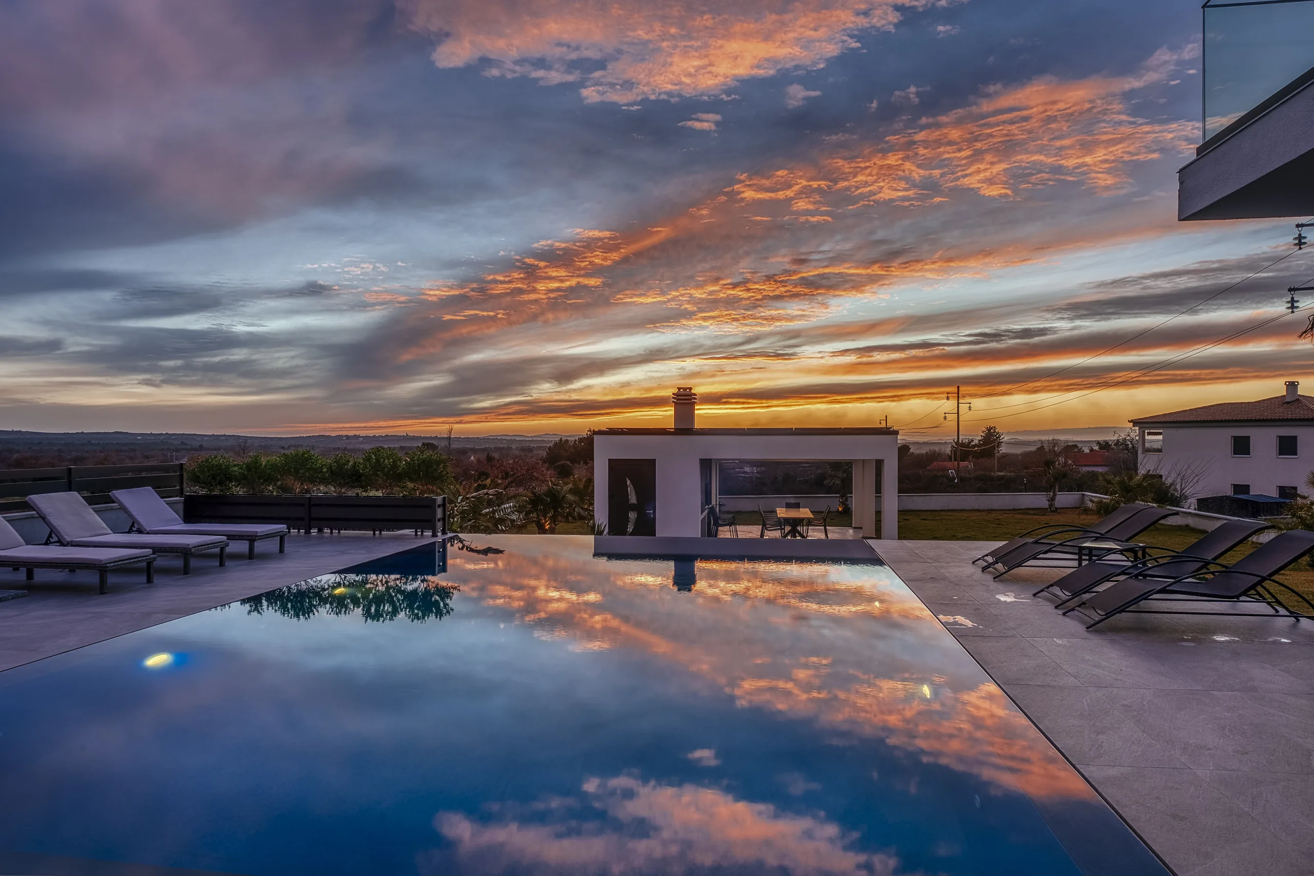 Pool and terrace at Villa Stressless